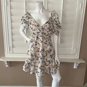 INA [i:na] Floral Dogwood Print Flutter Dress